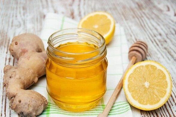 Ginger with lemon and honey